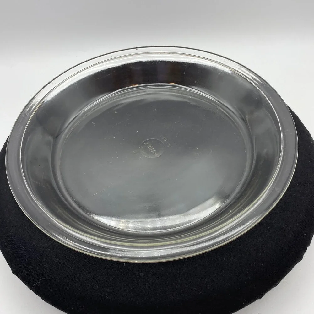 Pyrex 10in Pie Plate Clear Glass Vintage 209 Round Baking Dish Wide Rim Rustic